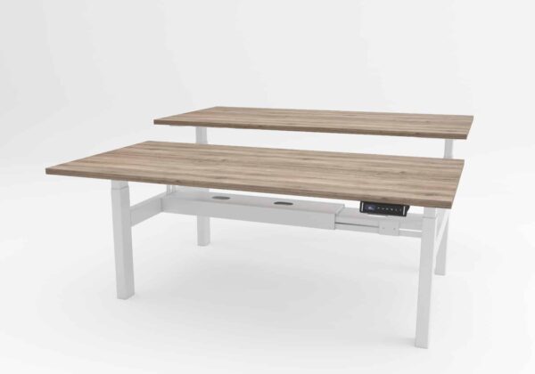 Ergolux Duo miza v beli barvi.